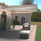  Tenda na ručno uvlačenje s LED svjetlima 400 x 350 cm krem Cijene