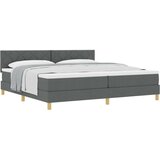 vidaXL Postelja z Box Spring sistemom Temno siva 200x200 cm Tkanina | Shoptok.si