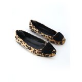 Marjin Women's Buckle Flat Flats Wool Leopard Cijene