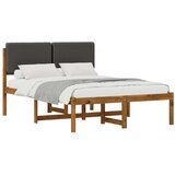  Krevetni okvir s tapiciranim uzglavljem Prirodna i tamnosiva - Prirodna i tamnosiva 150 x 200 cm | shoptok.hr
