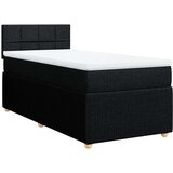 vidaXL Box spring postelja z vzmetnico črna 100x200 cm blago | Shoptok.si