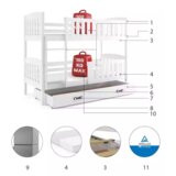 BMS Kubus pograd + predal 200x90 cm, BELA | Shoptok.si