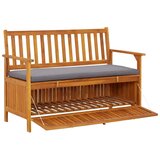  Vrtna klupa za pohranu 120 cm od masivnog bagremovog drva | shoptok.hr