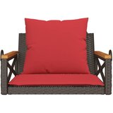  Klupa za ljuljanje s jastucima smeđa 63x62x40 cm od poliratana | Eponuda.com