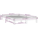  Za krevet crni 200 x 200 cm od masivne borovine | shoptok.hr