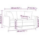  Dvosjed s ukrasnim jastucima smeđesivi 120 cm od tkanine | shoptok.hr