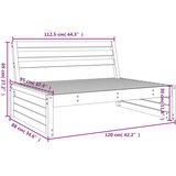  Srednja vrtna sofa 120 x 80 cm od masivne borovine | shoptok.hr