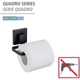 Wenko Črno držalo za toaletni papir iz nerjavečega jekla z namestitvijo brez vrtanja Quadro – | Shoptok.si