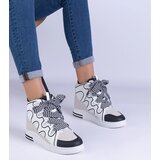 D/CEO marka niezdefiniowana Black and white women's sneakers with thick laces Gralina | ePonuda.com