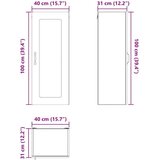 vidaXL Zidni kuhinjski ormarić s policom Siva Sonoma 40 x 31 x 100 cm | shoptok.hr