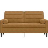  Dvosjed s ukrasnim jastucima smeđi 140 cm baršunasti | Eponuda.com