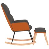  Stolica za ljuljanje s osloncem za noge od tkanine tamnosiva | shoptok.hr
