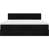 vidaXL Otomanski krevet s madracem i LED crni 160x200cm tkanine | shoptok.hr