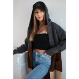 Kesi Striped hooded sweater graphite+brown+camel Cijene
