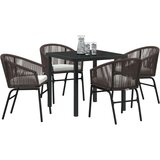 vidaXL 5-delni vrtni jedilni set Rjav poli ratan | Shoptok.si