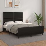  Posteljni okvir z vzglavjem črn 140x200 cm umetno usnje, (20739397) Cene