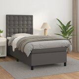 The Living Store Box spring postelja z vzmetnico siv 90x190 cm umetno usnje - Box Spring Postelja, (21519301) | Shoptok.si