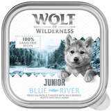 Wolf of Wilderness JUNIOR - Duo-Protein receptura 6/24 x 150 g zdjelice - 6 x 150 g Blue River - piletina i losos | shoptok.hr