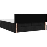 vidaXL Otomanski posteljni okvir z vzmetnicami črn 160x200 cm blago | Shoptok.si
