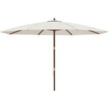  Vrtni suncobran s drvenim stupom boja pijeska 400 x 273 cm | shoptok.hr