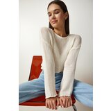  Women's Ecru Seasonal Crop Knitwear Sweater Cijene