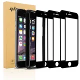 3x Celotna zaščitna folija za zaslon, združljiva z Apple iPhone 7 PLUS / 7S PLUS / 8 PLUS v transparentna s črno - 3-pack Kaljeno steklo za zaščito zaslona s pripomočkom za namestit, (20548171)
