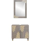  Set ormarića za kupaonicu Zidne 2 pcs Siva Čvrsto drvo manga | shoptok.hr