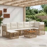  Set vanjskih sofa 8 kom. Prirodna i krema bijela Poliester | shoptok.hr