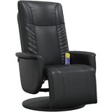 Maison Chic masažni naslanjač - Relax naslanjač z naslonom za noge črno umetno usnje, (22062020) | Shoptok.si