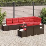  Sjedeća garnitura za vrt 9 kom. Smeđa poliratan 227 x 62 x 69 cm | shoptok.hr