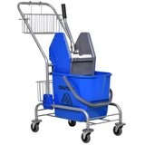 Nesta Čistilni voziček 26 L, moder, profesionalni z ožemalnikom, košaro za shranjevanje, 73×45×95 cm, gospodinjski voziček, (5000493279) | Shoptok.si