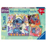 Ravensburger puzzle - Stitch Play the day away - 3x49 delova u