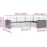  Set vanjskih sofa 4 pcs Prirodna 255,5 x 176,5 x 73 cm | shoptok.hr