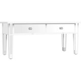 Maison Chic Klubska mizica - kavna mizica - Nizka mizica z ogledalom 106x45x45cm inženirski les in steklo, (21752319) | Shoptok.si