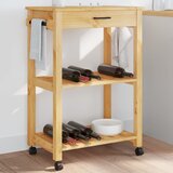 vidaXL Kuhinjska kolica MONZA 60x40x90 cm od masivne borovine | shoptok.hr