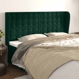  Uzglavlje s ušima tamnozeleno 183x23x118/128 cm baršunasto | shoptok.hr