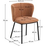 Kave Home Oblazinjen jedilni stol v barvi terakote Ciselia – | Shoptok.si