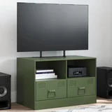 vidaXL TV omarica olivno zelena 67x39x44 cm jeklo
