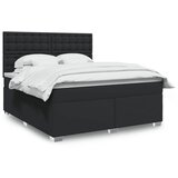 vidaXL Box spring postelja z vzmetnico črn 180x200 cm umetno usnje | Shoptok.si