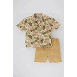 Defacto Baby Boy Tropical Patterned Shirt and Shorts 2 Piece Set Cene