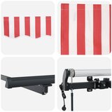  Skrovita tenda Crvena i bijela 400 × 300 cm Tkanina i Aluminij | shoptok.hr