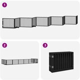 vidaXL Vrata za pse s vratašcima 10 panela sklopiva 800 cm drvo topole | shoptok.hr