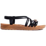 Shelvt Black women's sandals with thick soles | shoptok.hr
