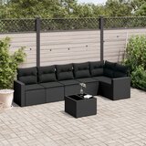 vidaXL 7-dijelni set vrtnih sofa od poliratana s jastucima crni | shoptok.hr