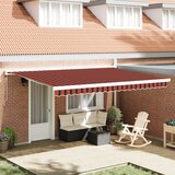 vidaXL Ročna retraktabilna tenda v oranžni in rjavi - 450x300 cm Cene