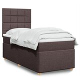 vidaXL Krevet s oprugama i madracem tamnosmeđi 100 x 200 cm od tkanine | shoptok.hr