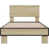  Okvir za krevet boja hrasta 75x190 cm konstruirano drvo i metal Smeđa 75 x 190 cm | shoptok.hr
