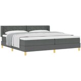 vidaXL Krevet s kutijom s madracem tamnosive boje 200x200 cm tkanina, Uzglavlje dizajn dijamantskih blokova tamno siva 200 cm tkanina | shoptok.hr