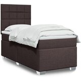 vidaXL Box spring postelja z vzmetnico temno rjava 90x200 cm blago Cene