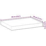  Plutajuće police 4 kom 60x30x4 cm Neobrađeno puno drvo akacije | shoptok.hr